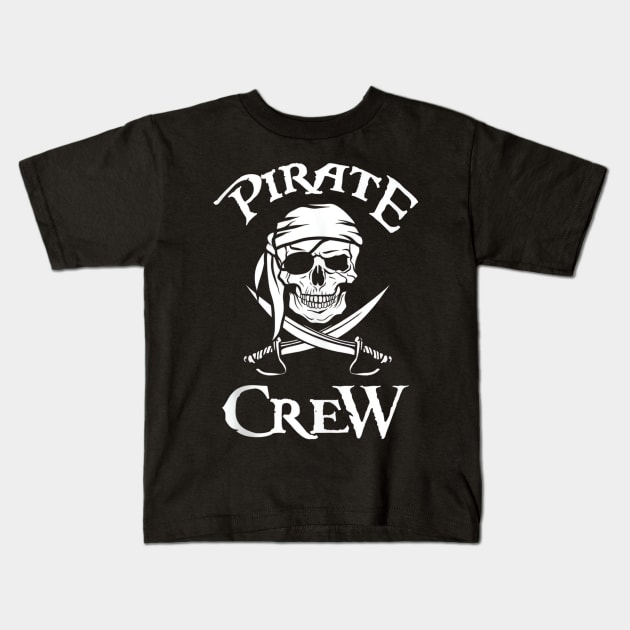 Pirate costume - Pirate flag decoration - Skull pirate crew Kids T-Shirt by Origami Fashion